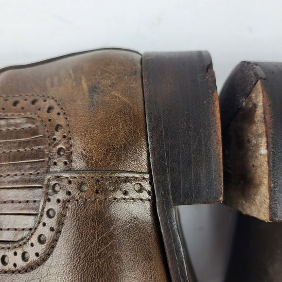 Tory Burch Chelsea Ankle Boots Patent Leather Brown Size 7 M - Picture 12 of 16